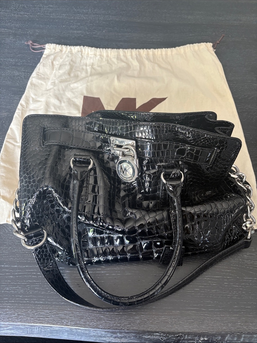 Michael Kors Patent Leather Croc Purse
